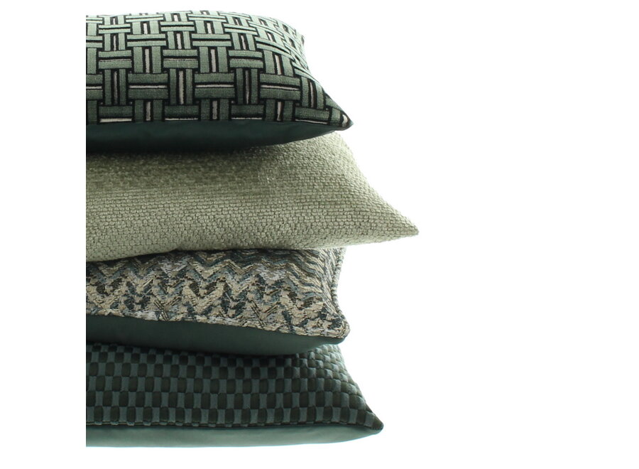 Dekoratives Kissen Brighton Grey / Mint + Piping