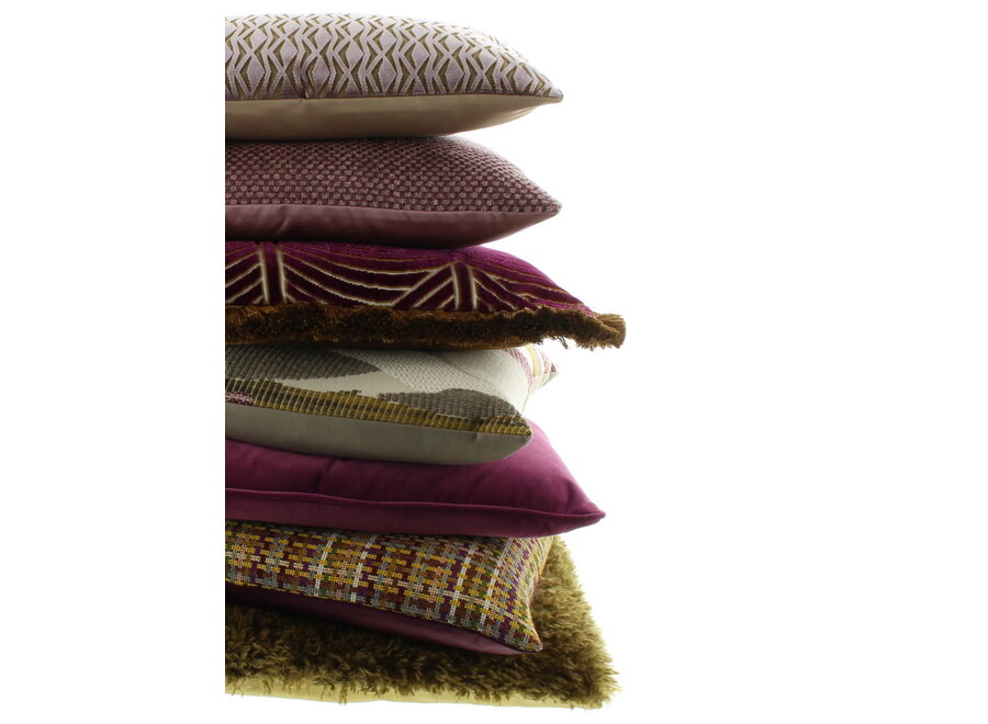 Coussin décoratif Otto Exclusive Pink + Fringe dark gold