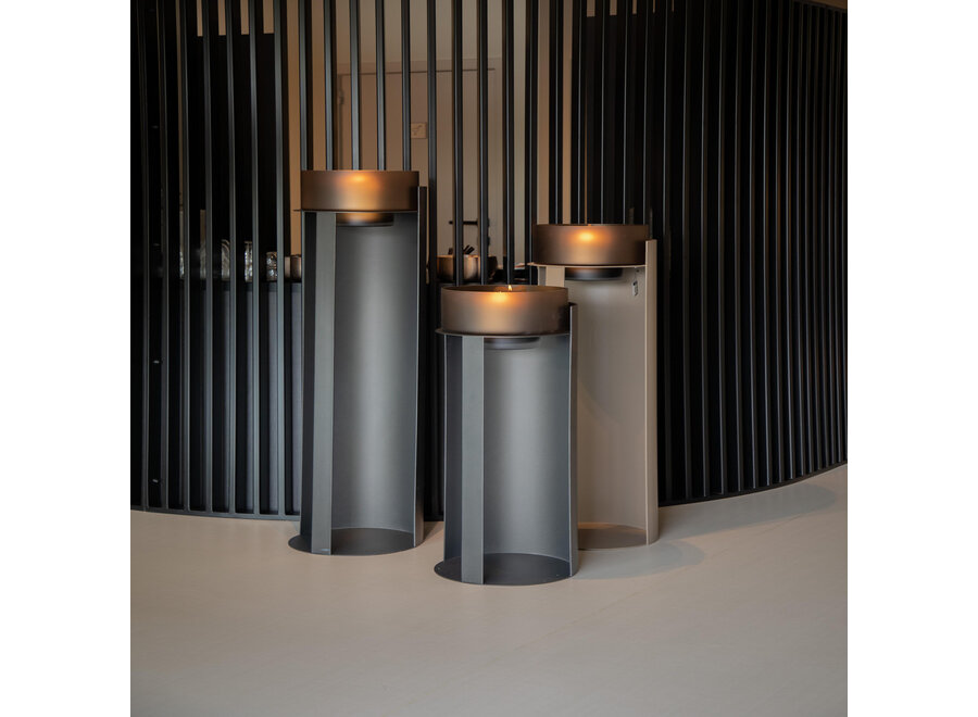 Windlicht 'Katla' - L - Taupe