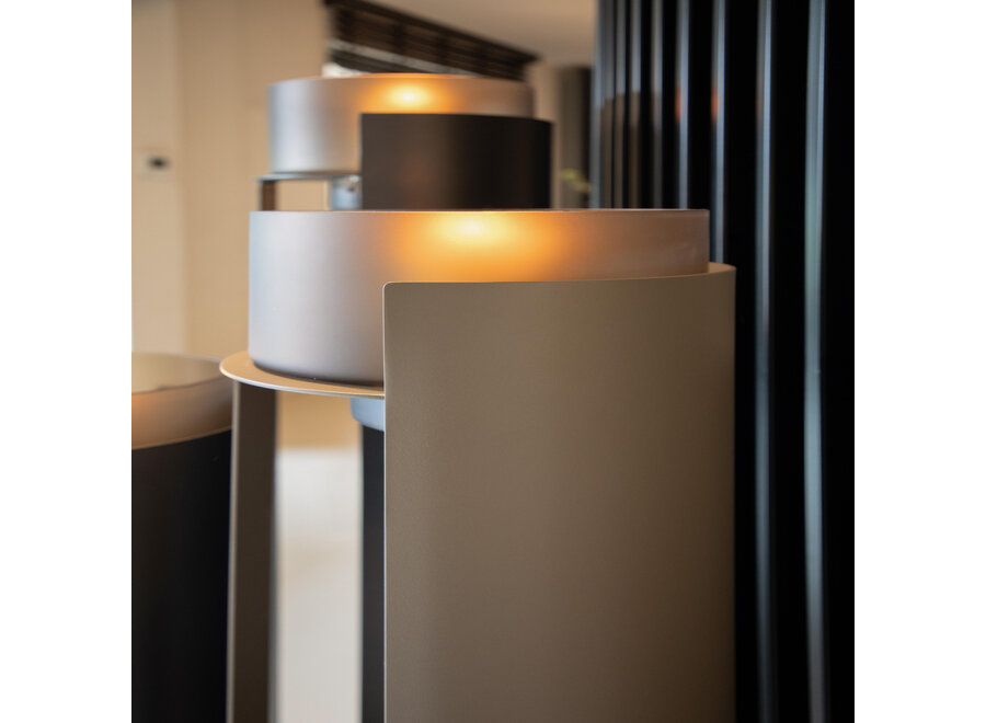 Windlicht 'Katla' - L - Taupe