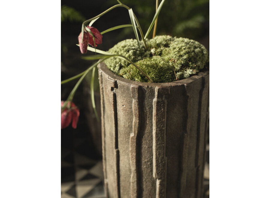 Kelly Wearstler - Rift Planter niedrig 03 - XL - Dark Green