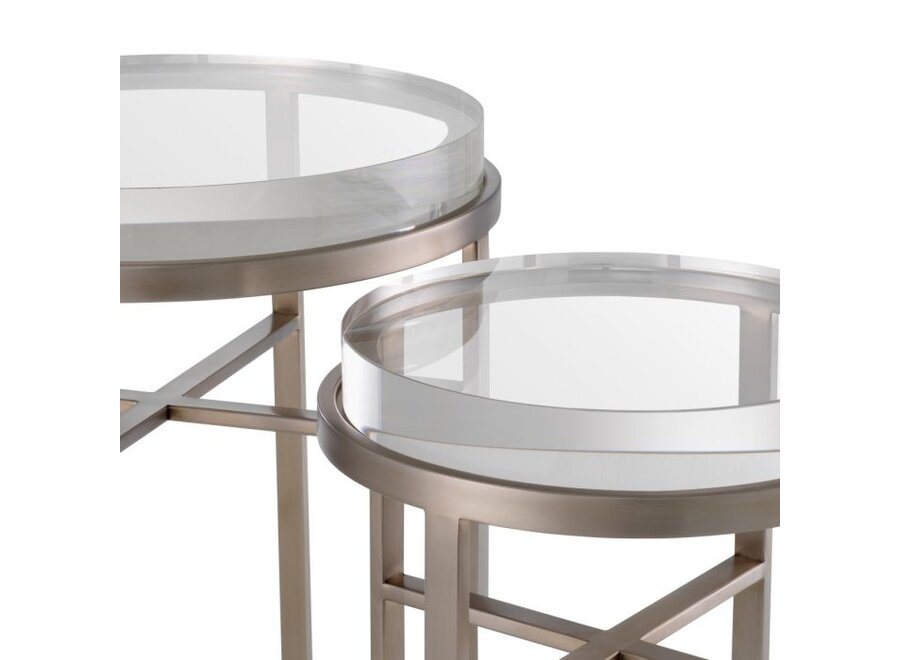 Beistelltisch 'Hoxton' - Set of 2 - Steel/Clear Glass