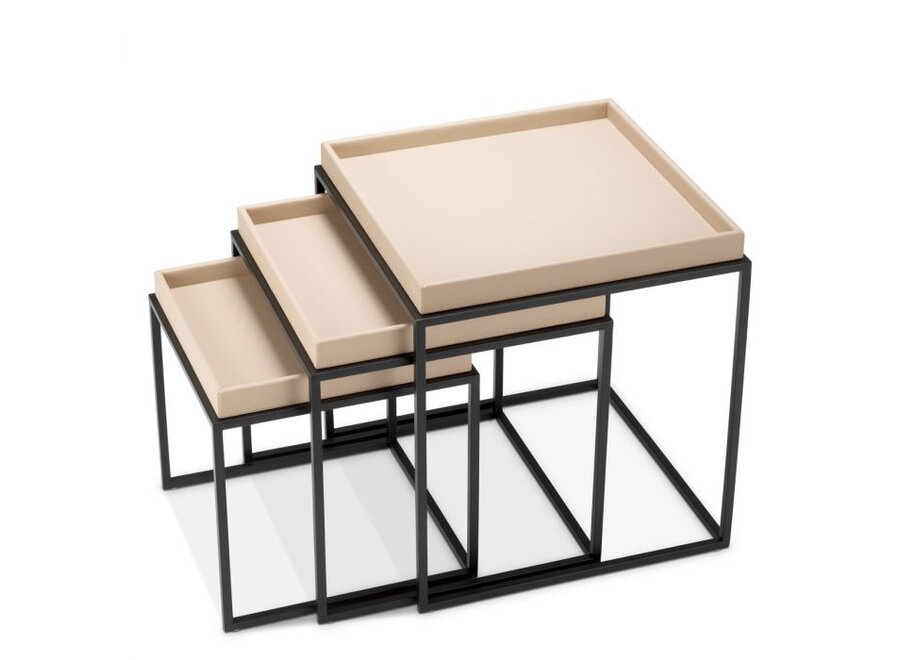 Side Table 'Léonard' - Set of 3 - Light Brown