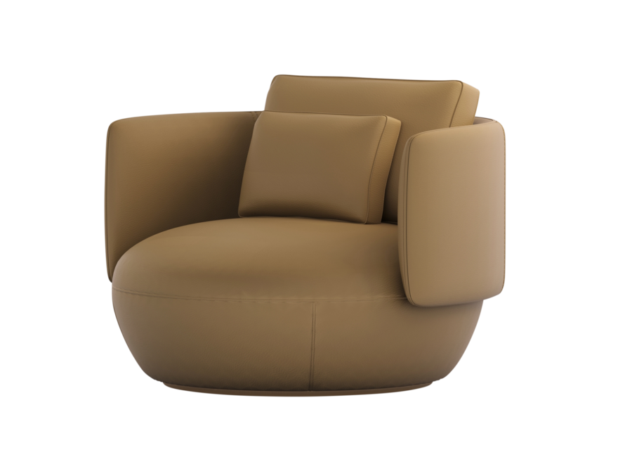 Fauteuil 'Dante' -  Leather Caramel