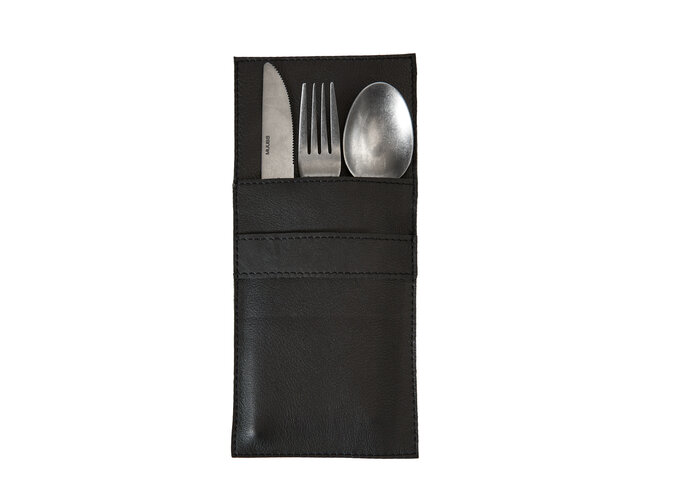 Bestekzak Camou round  black - Set van 2