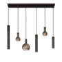 Hängelampe 'Riva' Straight 120cm - Matt Black - 6 Lichter Segula light Paket