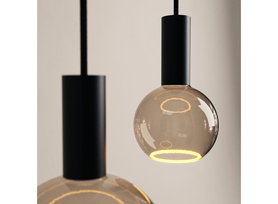 Hanglamp 'Riva' Organic 140cm - Matt Black - 6 lichts Segula lichtpakket