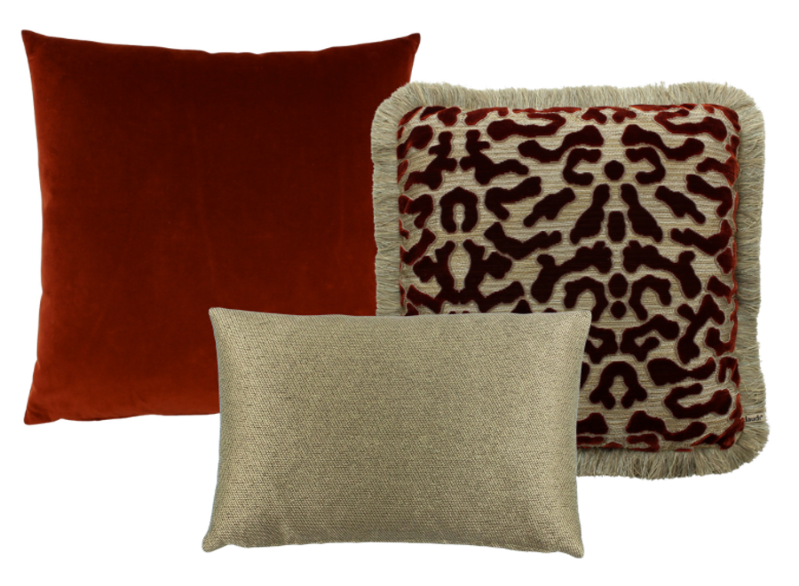 Kussencombinatie Red/Gold: Rosana, Talissa & Diamo