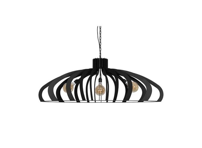 Hanglamp 'Catania' Oval - Matt Black - 3 lichts lichtpakket