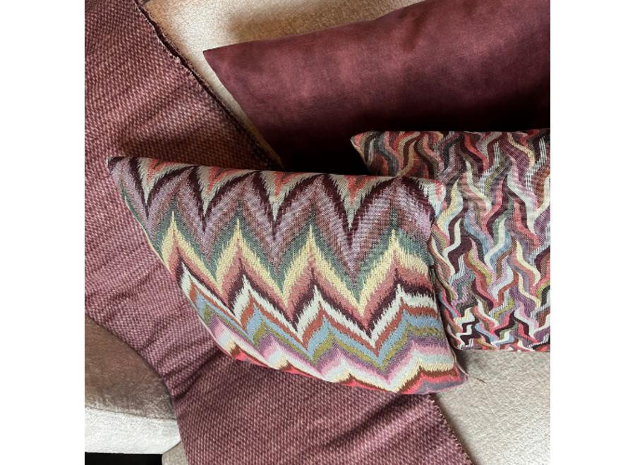 Dekokissen Set  & plaid Aubergine Multicolor