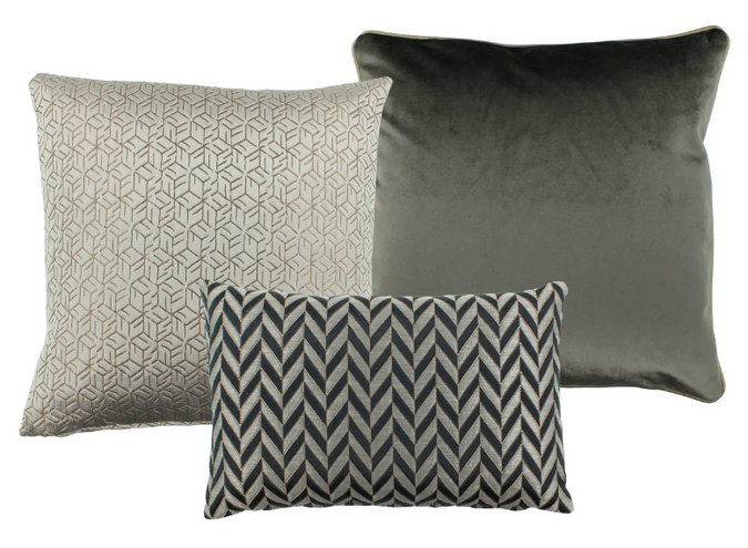 Kissenkombination Black/Taupe: Astrid, Mobelly & Leonara