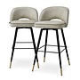 Tabouret de comptoir 'Cliff' lot de 2 - Mayer silver