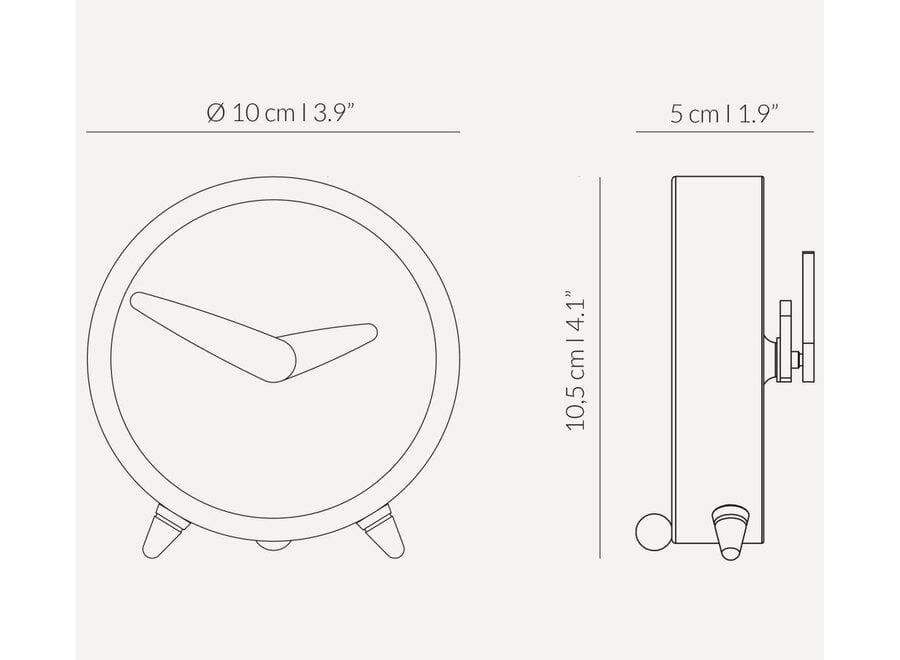 Table clock 'Atomo Sobremesa' graphite