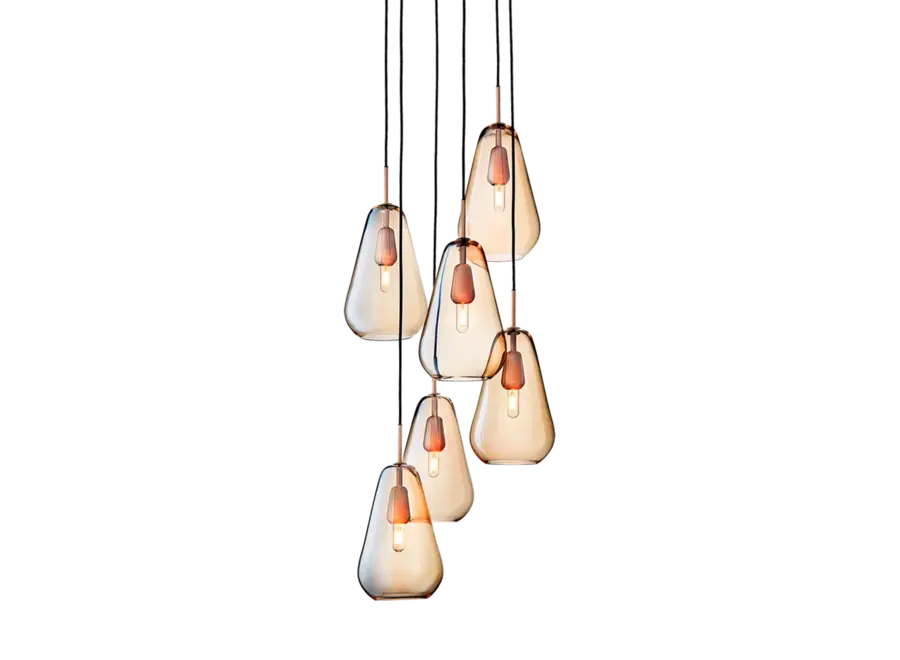 Hanglamp 'Anoli 6' - Gold