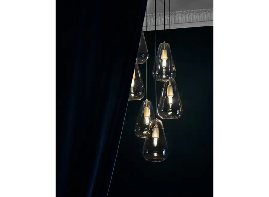 Hanglamp 'Anoli 6' - Gold