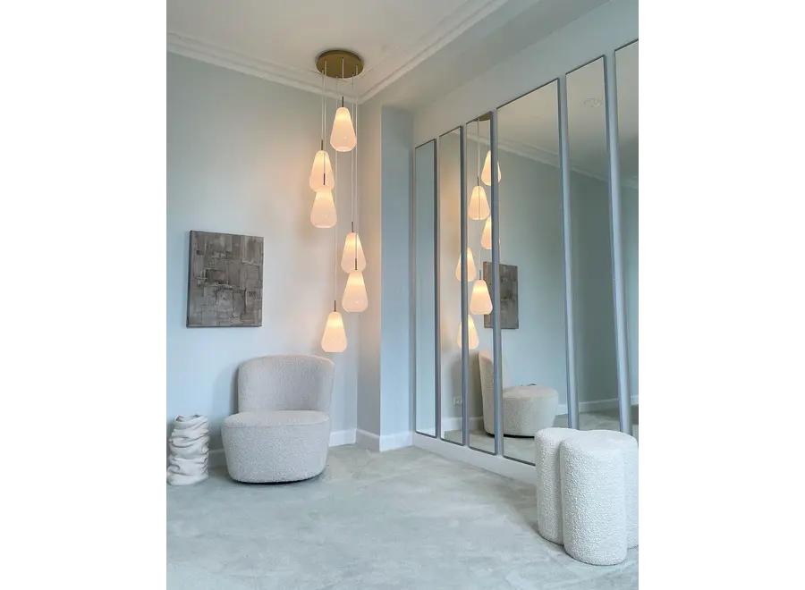 Hanglamp 'Anoli 6' - Opal