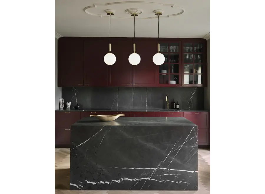 Hängelampe 'Miira 1' Large - Brass - Opal