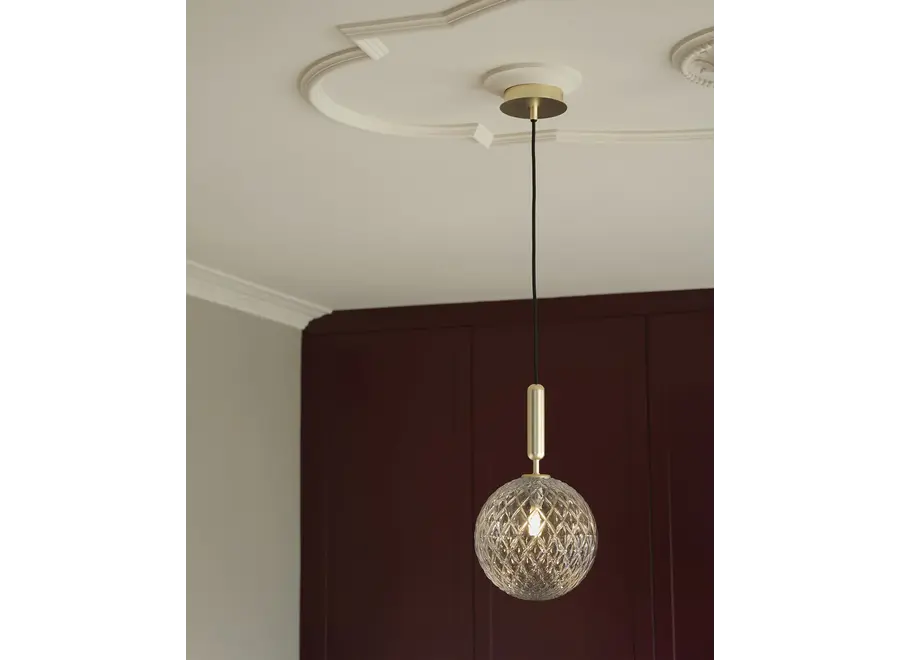 Pendant lamp 'Miira 1' Large - Brass - Optic Clear