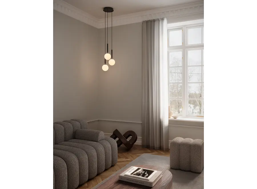 Hanglamp 'Miira 3' - Rock Grey - Opal