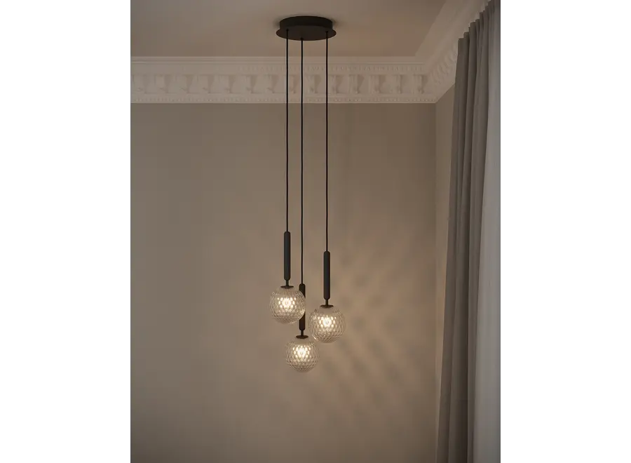 Hanglamp 'Miira 3' - Rock Grey - Optic Clear