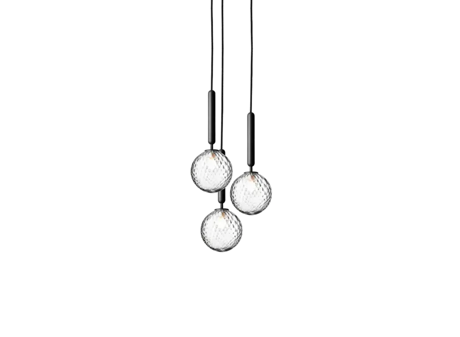 Hanglamp Miira 3 - Rock Grey - Optic Clear