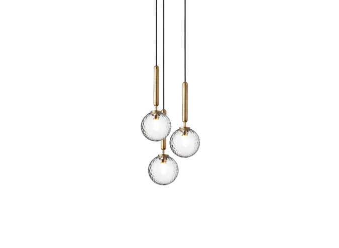 Hängelampe Miira 3 - Brass - Optic Clear