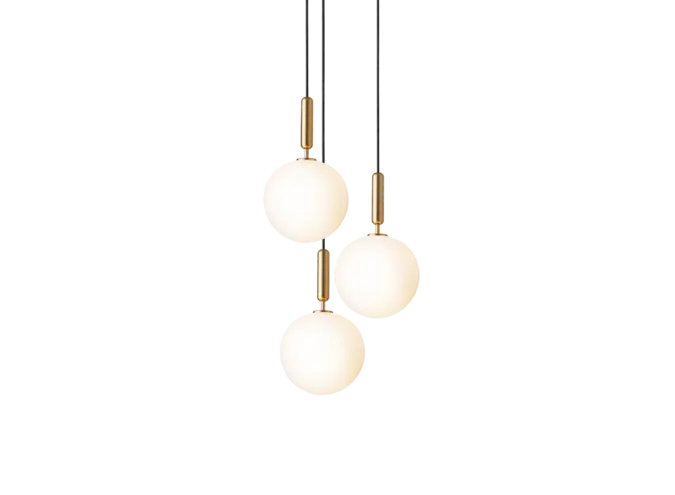 Pendant lamp Miira 3 Large - Brass - Opal