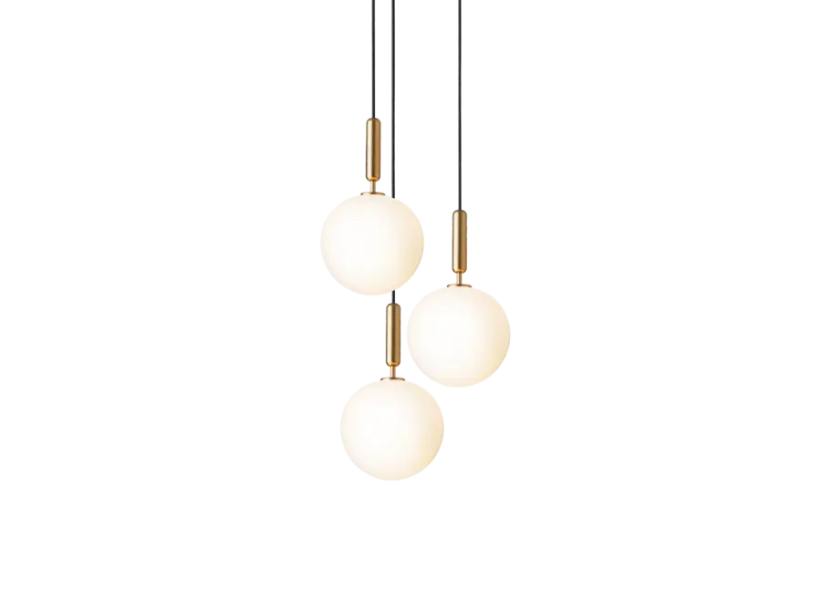Hanglamp 'Miira 3' Large - Brass - Opal