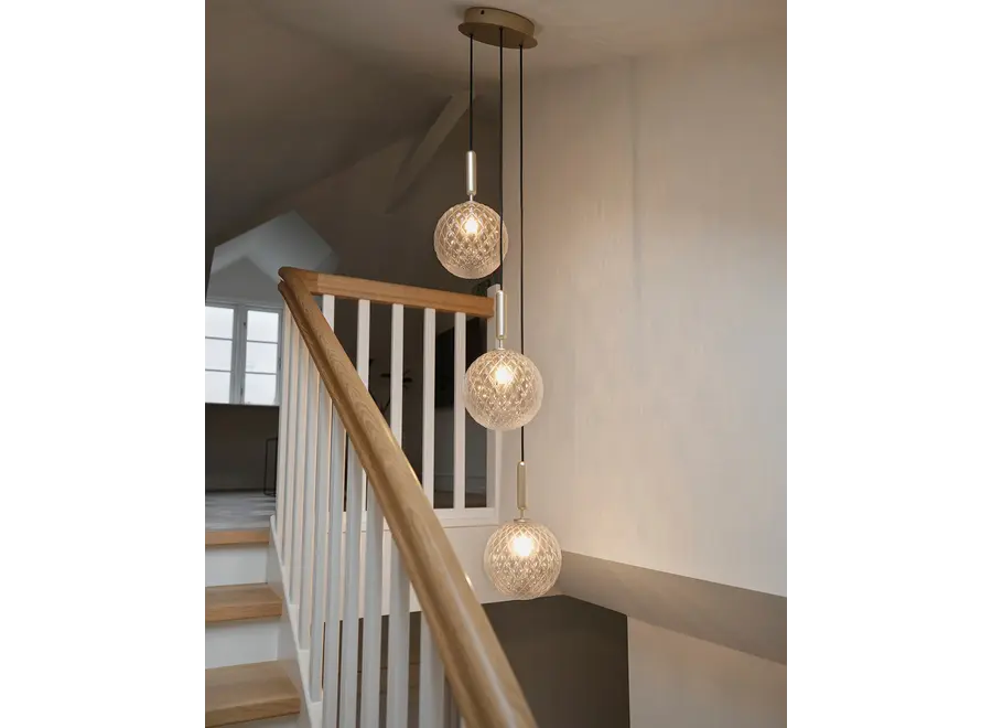 Hanglamp 'Miira 3' Large - Brass - Optic Clear