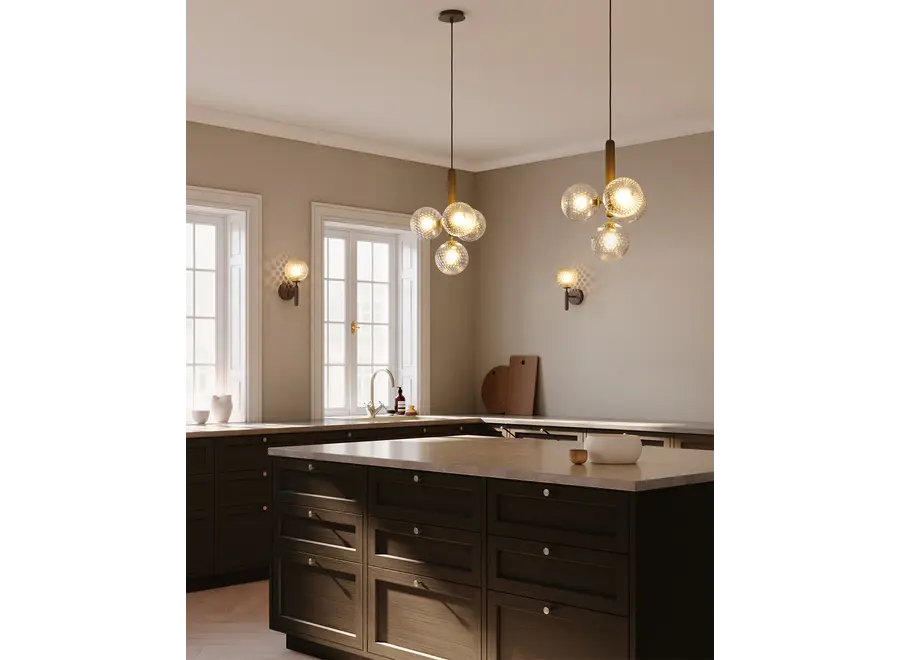 Hanglamp 'Miira 4' - Rock Grey - Optic Clear