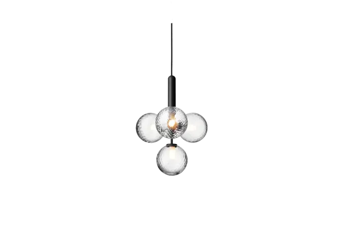 Pendant lamp Miira 4 - Rock Grey - Optic Clear