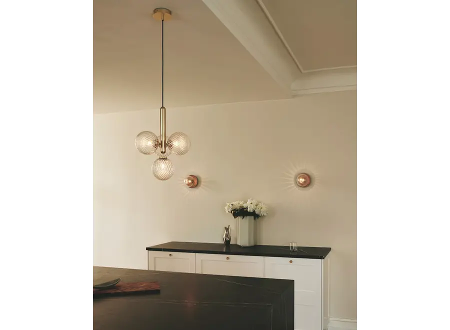 Pendant lamp 'Miira 4' - Brass - Optic Clear