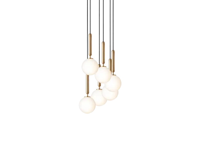 Pendant lamp Miira 6 - Brass - Opal