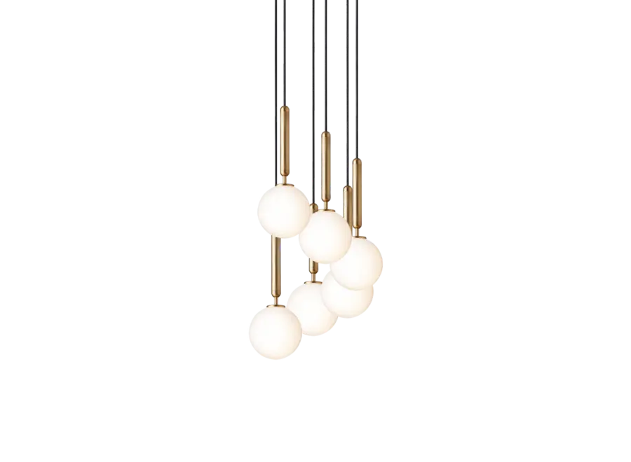Hanglamp Miira 6 - Brass - Opal