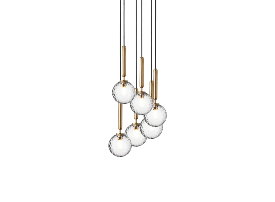 Hanglamp Miira 6 - Brass - Optic Clear