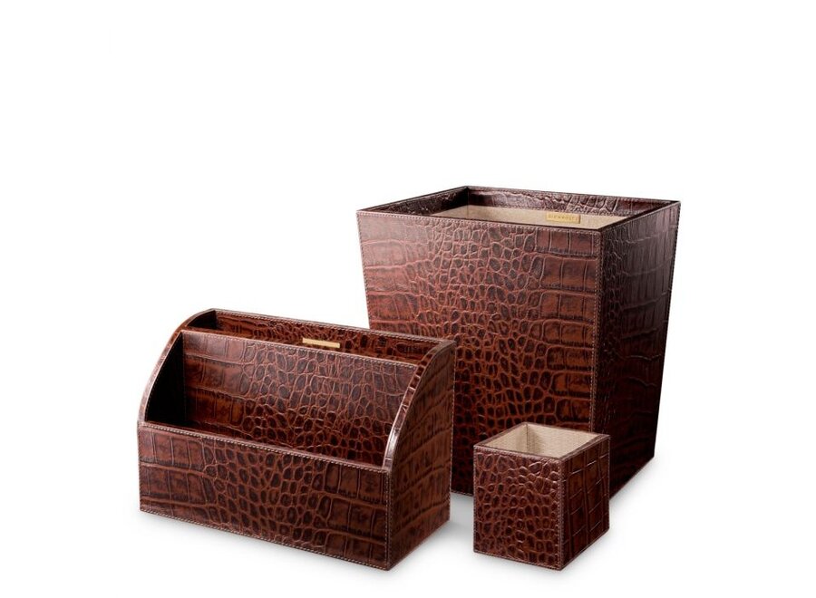 Desk Set 'Scaleo' - Set of 3 - Antique brown