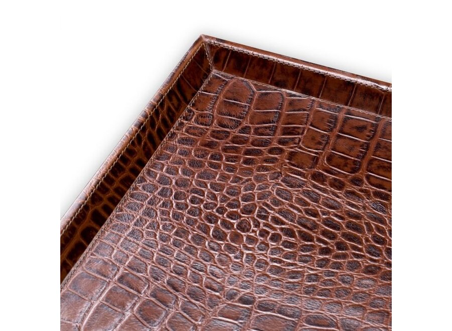 Desk Tray 'Scaleo' - Set of 2 - Antique brown