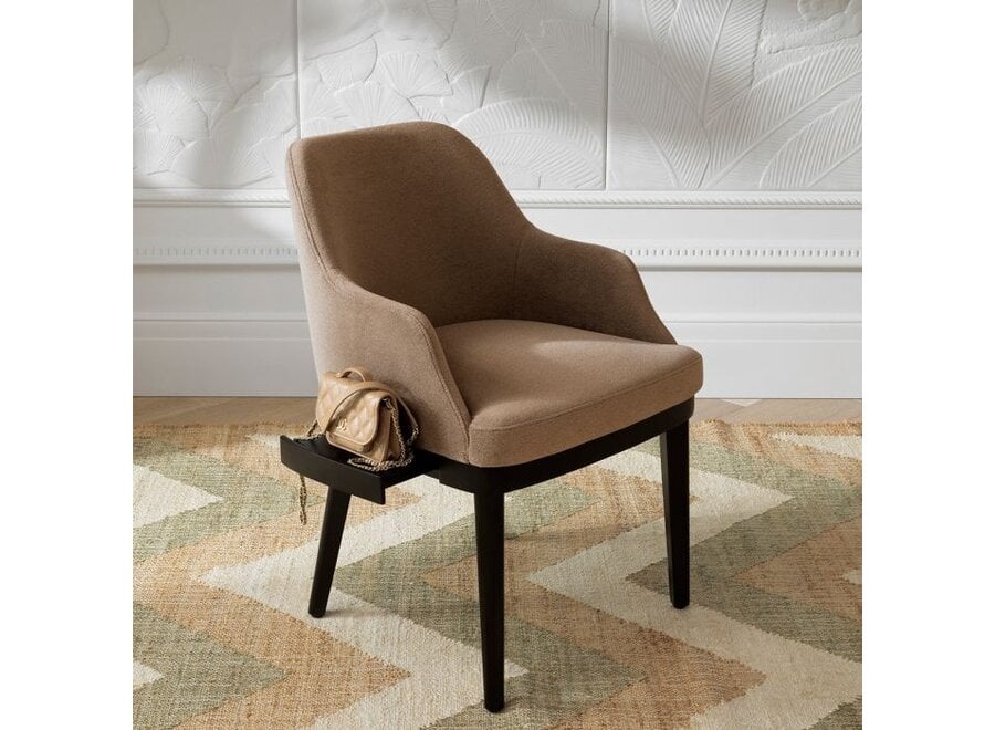 Chaise de salle à manger 'Costa' - With shelf - Sabino brown