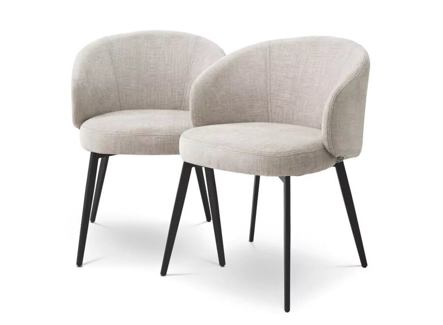 Eetkamerstoel 'Lloyd' met arm set van 2 - Sisley beige - OL