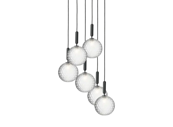 Hanglamp Miira 6 - Large - Rock grey - Optic clear