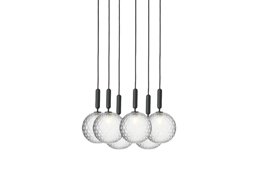 Hanglamp Miira 6 - Large - Rock grey - Optic clear