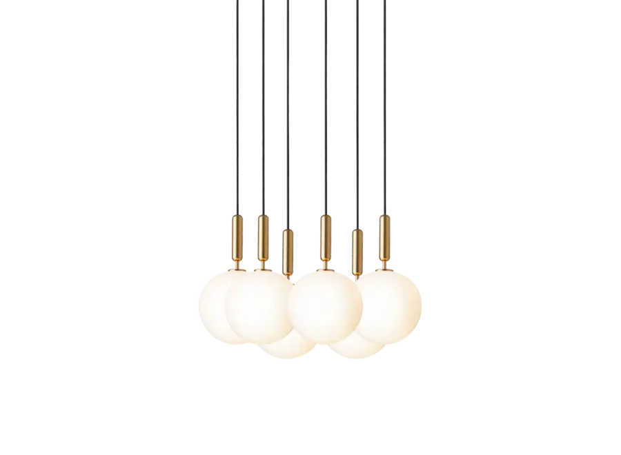 Hanglamp Miira 6 - Large - Brass - Opal