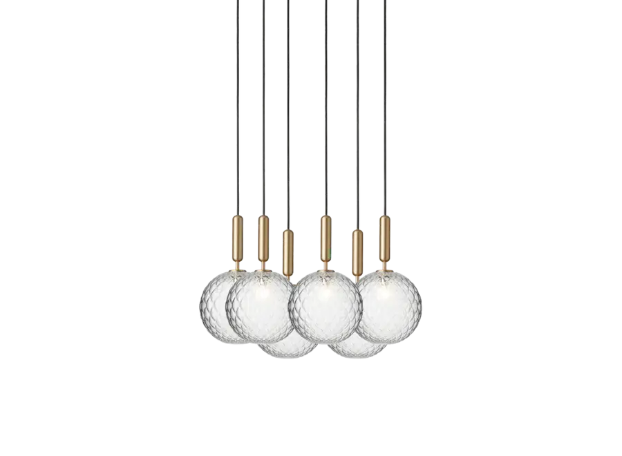 Hanglamp Miira 6 - Large - Brass - Optic clear