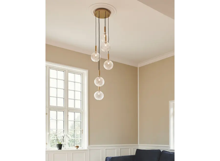 Pendant lamp Miira 6 - Large - Brass - Optic clear