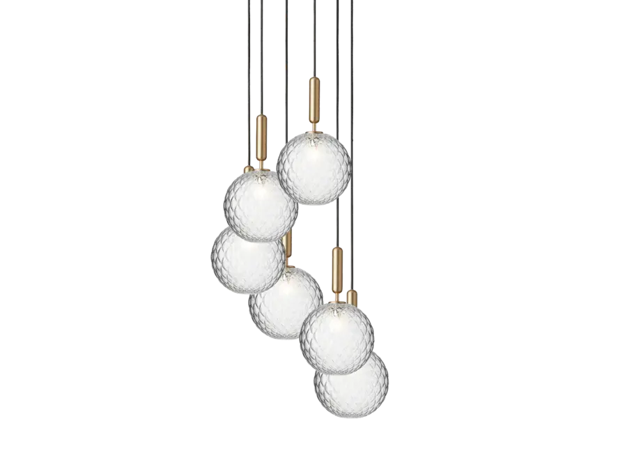 Hanglamp Miira 6 - Large - Brass - Optic clear