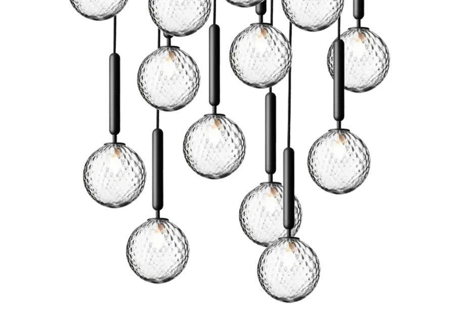 Hanglamp Miira 13 - Rock grey - Optic clear