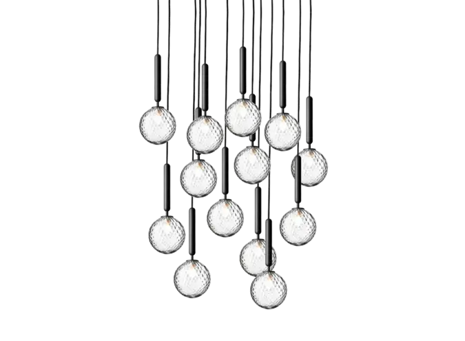 Lampe pendante Miira 13 - Rock grey - Optic clear