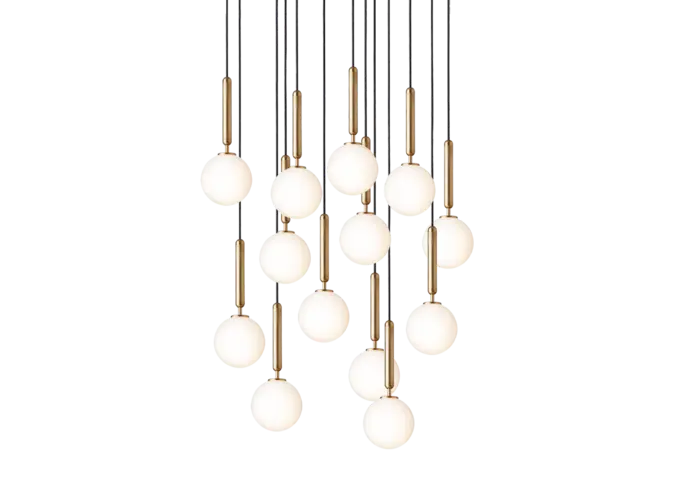 Hängelampe Miira 13 - Brass - Opal