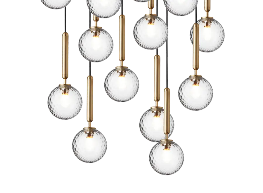 Pendant lamp Miira 13 - Brass - Optic clear