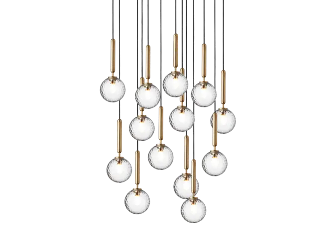 Lampe pendante Miira 13 - Brass - Optic clear